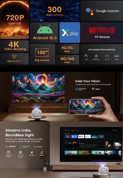 Смарт Проектор МГ50 про android12.bx