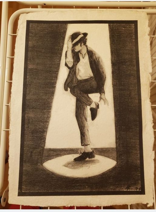 Poster pe pânză în creion si cărbune Michael Jackson