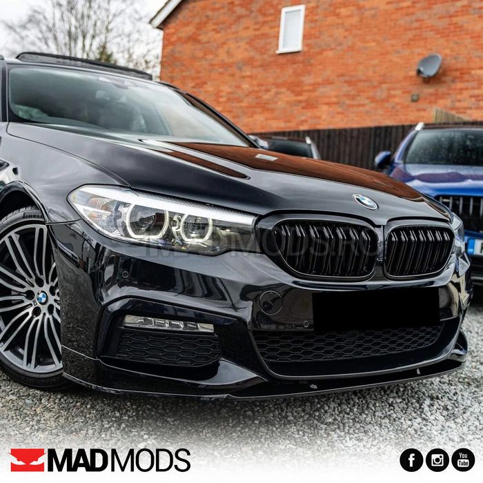 Set grile duble M BMW Seria 5 G30 G31 G38 M5 F90 2017-2020, Negru luci