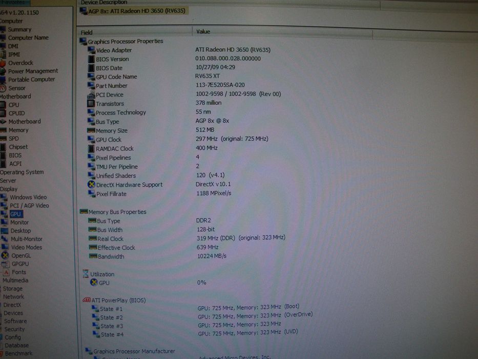 Placa video Sapphire Ati Radeon HD 3650 512MB DDR AGP 8X - de colectie