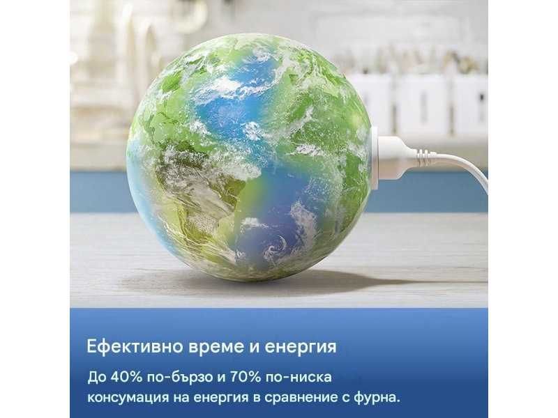 Вертикален Двоен Еър Фрайър Philips NA460/00 - 2750W, 10л, Черен