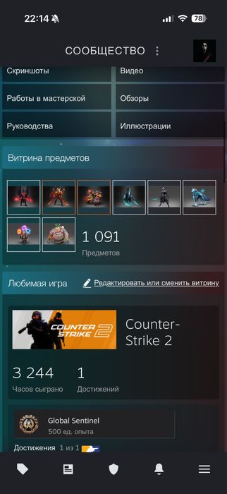 Продам аккаут steam cs2 + dota2