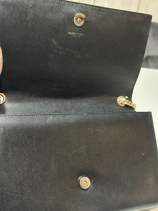 Дамска кожена чанта Saint Laurent Kate Medium Chain Bag / Black