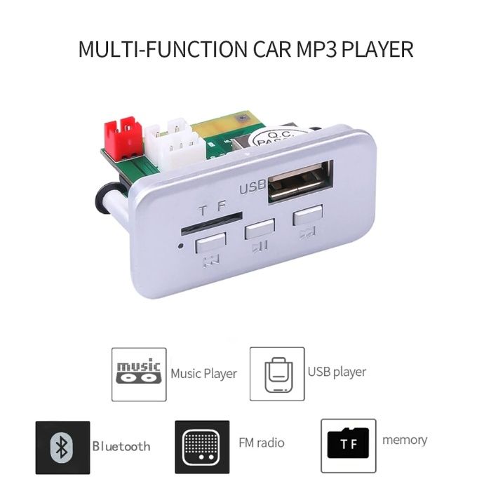 Аудио плеър KEBIDU модул за вграждане с Bluetooth 5.0/5V-12V Fm,TF,USb