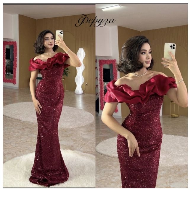 красное идеальное платье