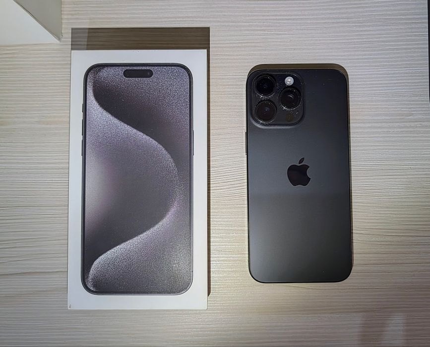 iPhone 15 PRO MAX, 256, черный, идеал, комплект