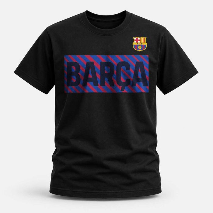 Фланелка Барселона мъжка тениска Barcelona fc футболна памучна черна тениска размери S M L XL 2XL 3XL 4XL 5XL