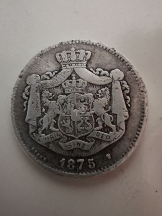 Monedă veche de 2 lei an 1875