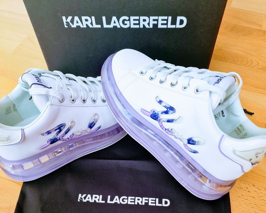 Adidasi piele naturala Karl Lagerfeld,cutie,saculet, etichetă