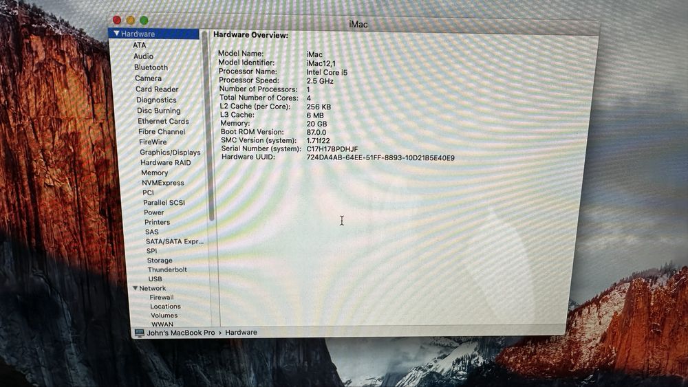 iMac 2011, Intel Core i5, 2,5 GHz, 21.5-inch
