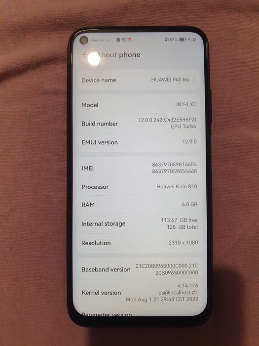 Vând telefon Huawei P40 Lite