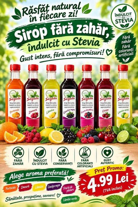 siropuri fara zahar (indulcite cu stevia)