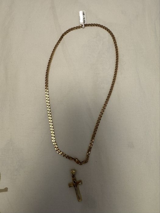 Lant si cruce aur 14k
