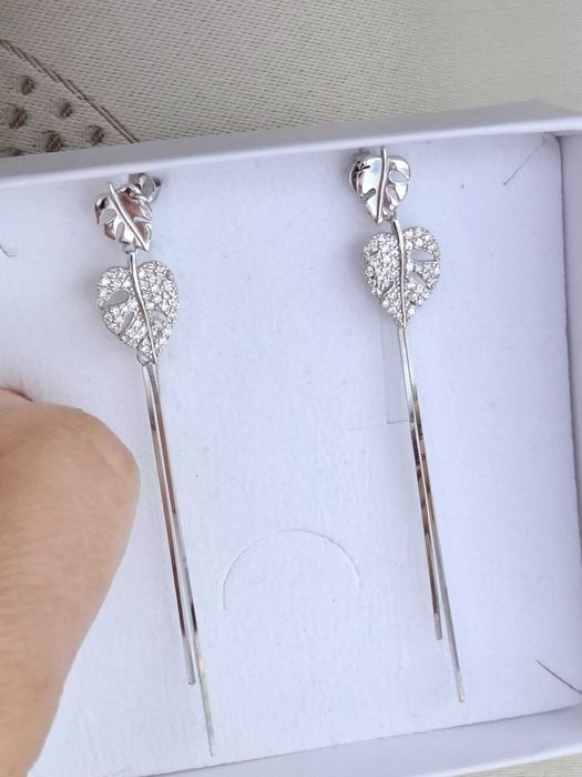 Сребърни висящи обици