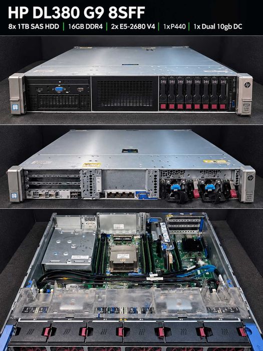 Server HP ProLiant DL380 Gen9 – 2x E5-2680 v4, P440, 16GB RAM, 2x500W