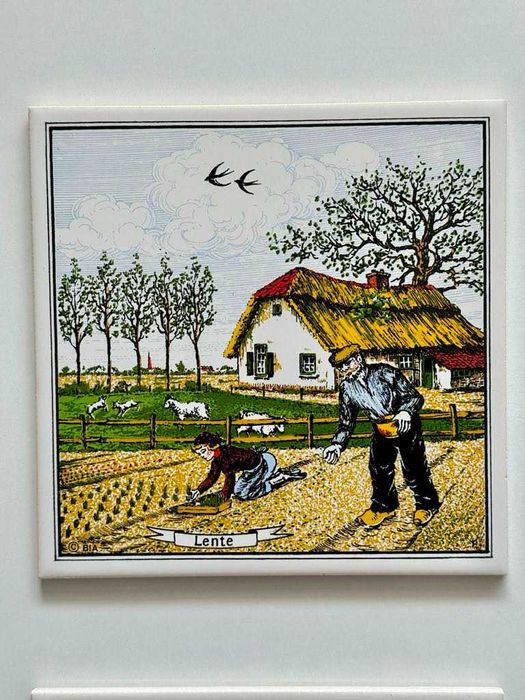 Винтидж стенна декорация плочки със сезони