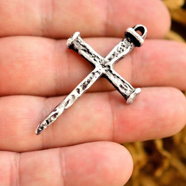 Сребърен кръст 925–мъжки медальон, бохо и рустик стил,символ на вярата