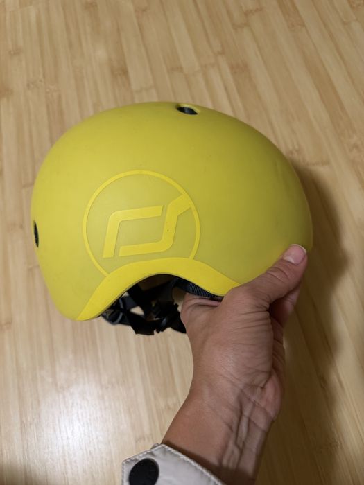 Casca de protectie pentru copii, Marimea S-M, 3 ani+, Galben, Scoot and Ride