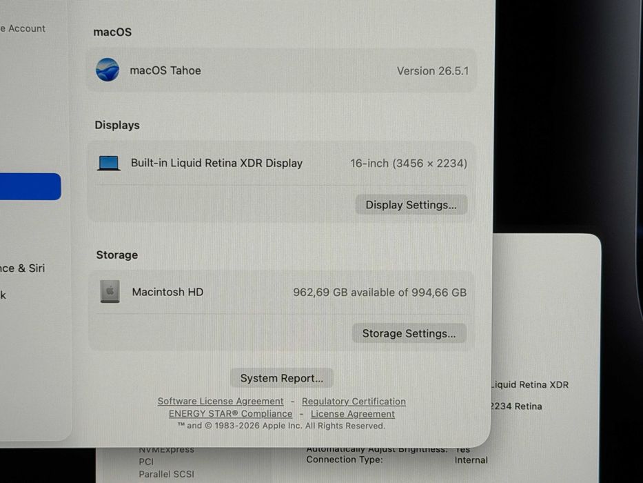 MacBook Pro 16`M4 MAX/14 CPU/32 GPU/36GB RAM/1TB SSD/27 Месеца Гаранция/Батерия 100%-40 Цикъла/Space Black — миниатюра 6