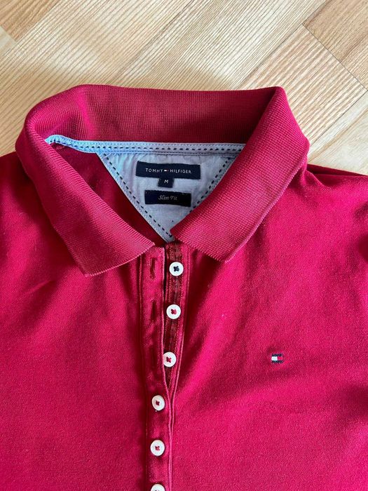 Tommy Hilfiger Polo Original Damă Bordo – Mărimea M
