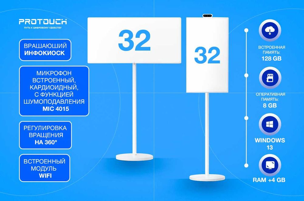 Сенсорний экран вертикальный и горизонтальный