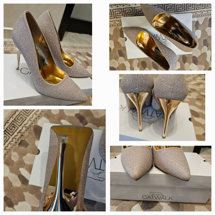 Обувки пепел от рози 38р розово висок ток