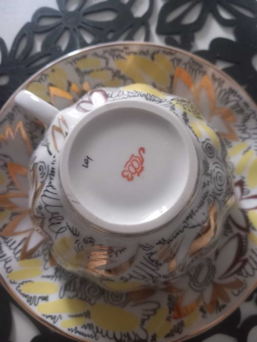 Руски сет чаша с чинийка за чай