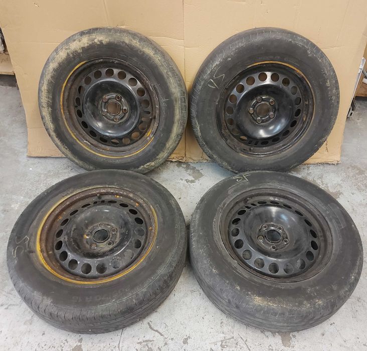 Set 4 jante tabla 205/70 R16 , 5 prezoane  , cu cauciuri