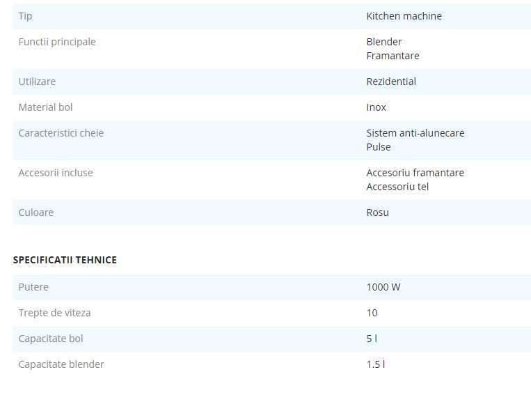 Robot bucatarie Russell Hobbs Desire 23480-56 1000 W, 8 viteze