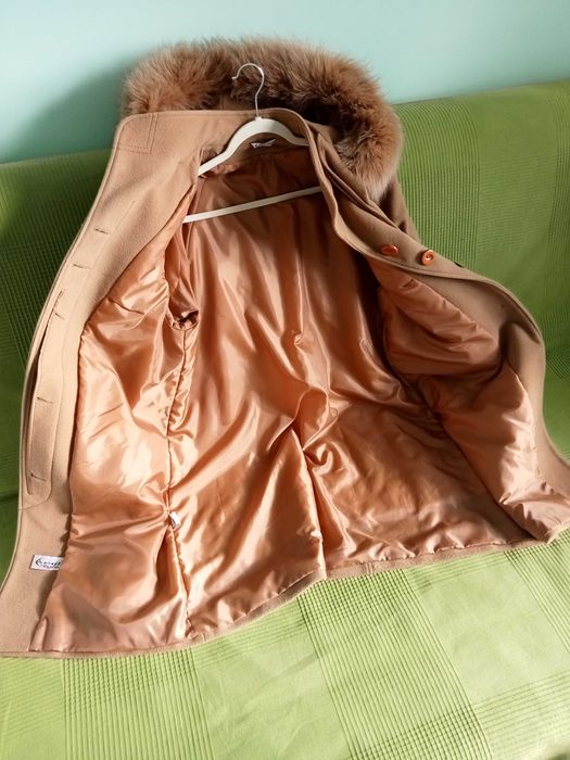 Palton stofa camel