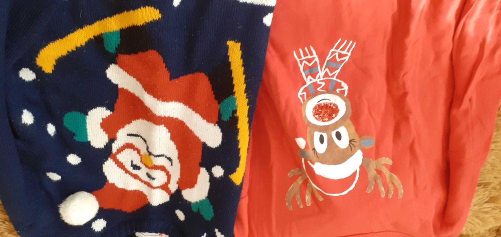 Коледен пуловер на Next,размер 40 и коледен пуловер размер XS