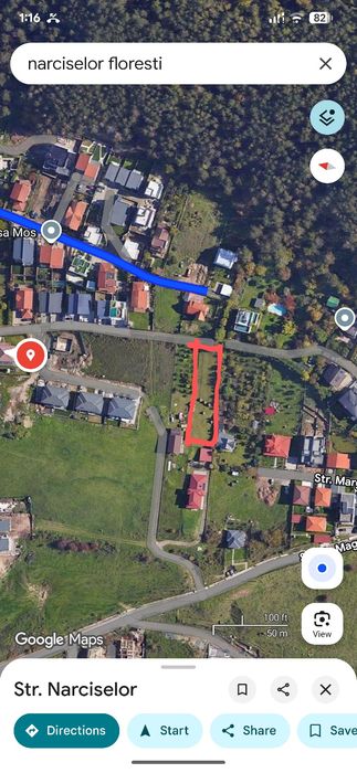 Teren intravilan Floresti str.Narciselor 1380 mp