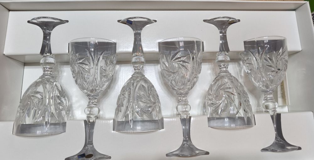 Pahare vin cristal de Bohemia