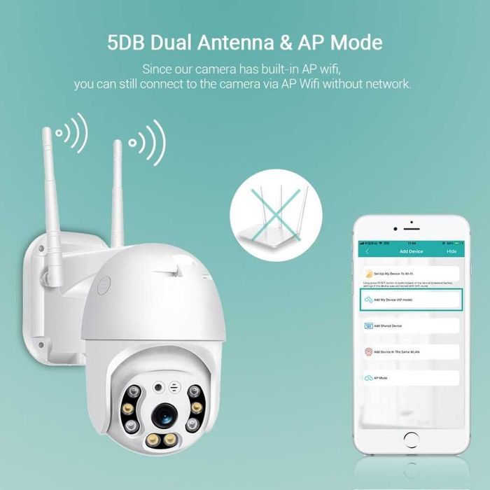 Водоустойчива,безжична камера с нощно видеонаблюдение и запис на карта