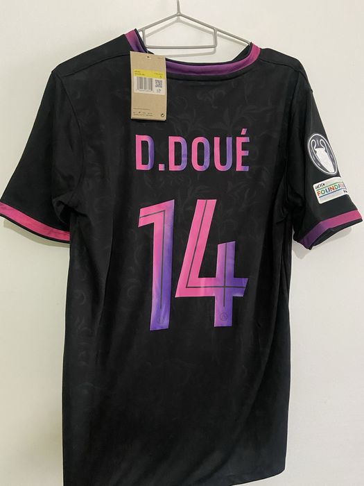 Tricou PSG Paris Noir cu UCL Badge