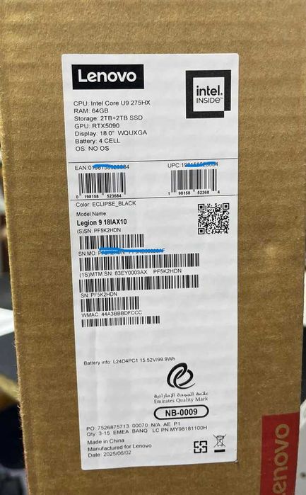 Lenovo Legion 9 18IAX10 18" (Ultra 9 275HX | RTX 5090)