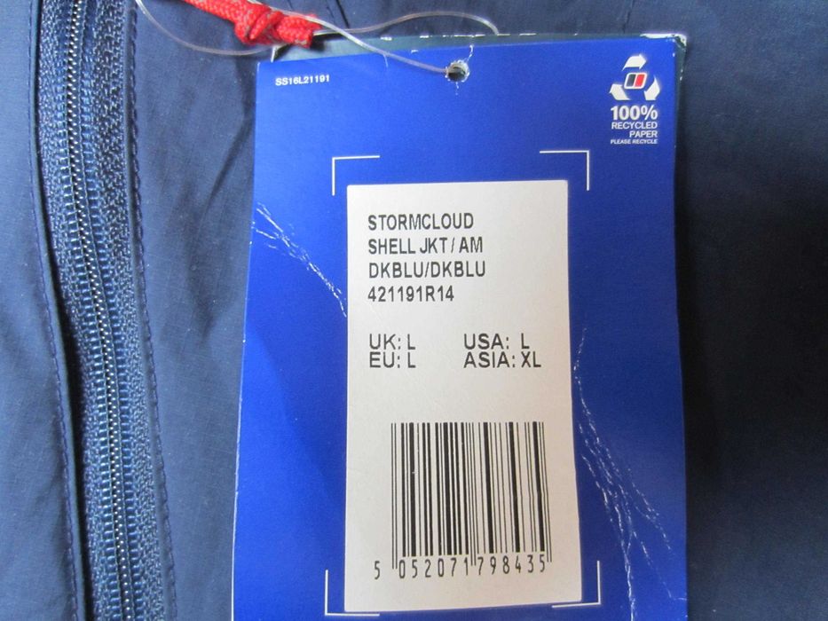 Geaca foaie shell Berghaus, masura L, protectie ploaie/vant, membrana poliamida, gluga, noua cu eticheta de carton,Thailanda