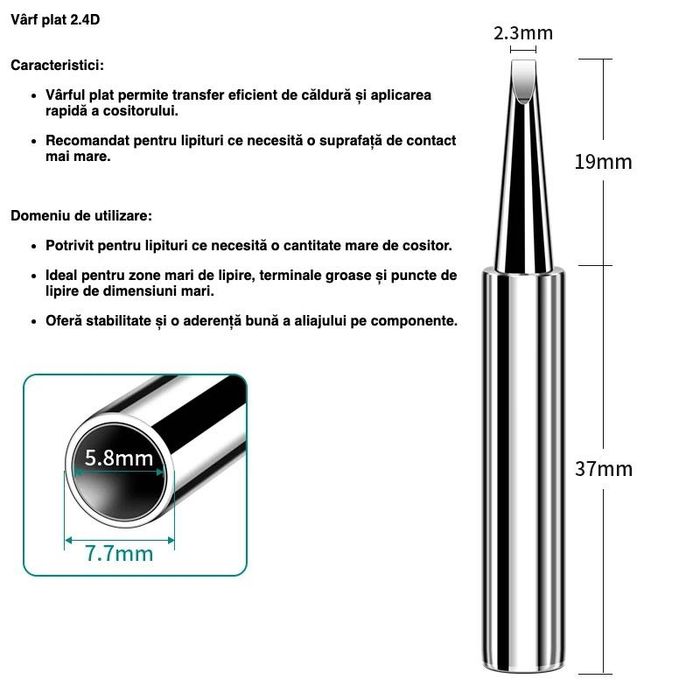 Set varfuri universale pentru letcon 907 120W 5 bucați fara plumb