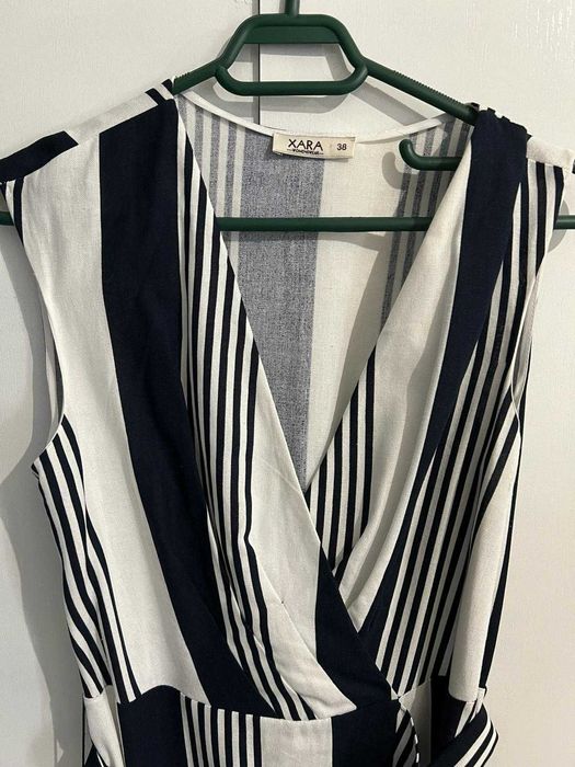 Rochie de zi medie Xara cordon detasabil alb negru marimea M 38 noua