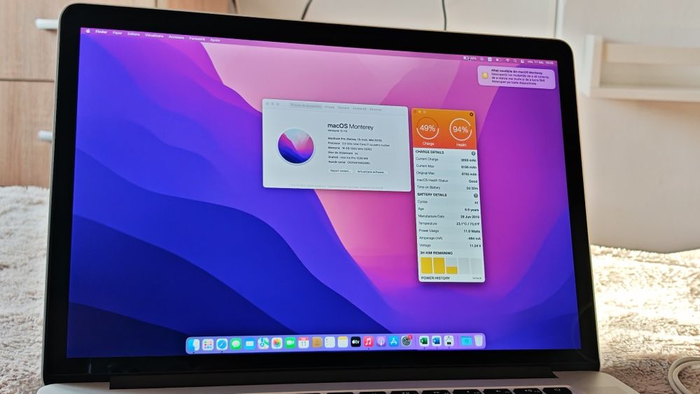 MacBook Pro 15 Retina 2015 i7 16GB RAM SSD 512GB – Baterie 40 cicluri