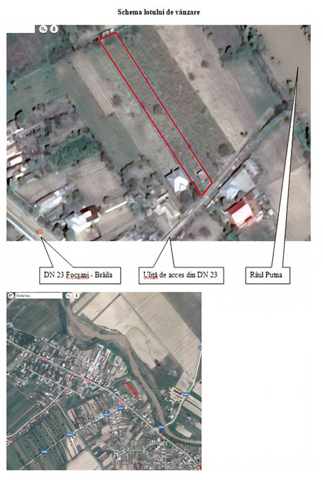 Vând teren intravilan in sat Botarlau, com. Vulturu, 1700 m2