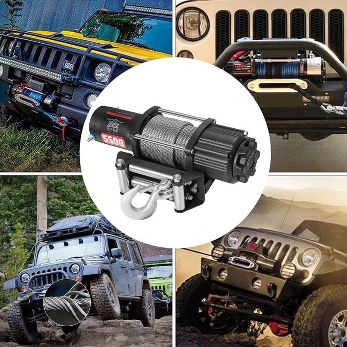 ТОП ОБЯВА Електрическа лебедка 5500LBS OffRoad лебедка Автомобил Кола