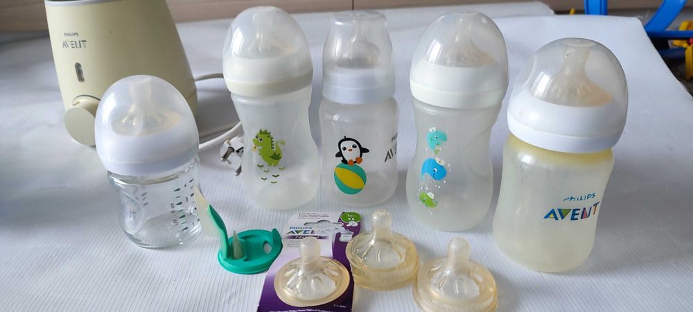 Philips Avent бе бешки бутилки с биберон ,нагревател и шишета за вода