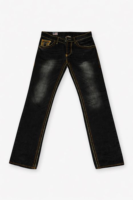 Blugi True Religion originali, negri, cusături contrast