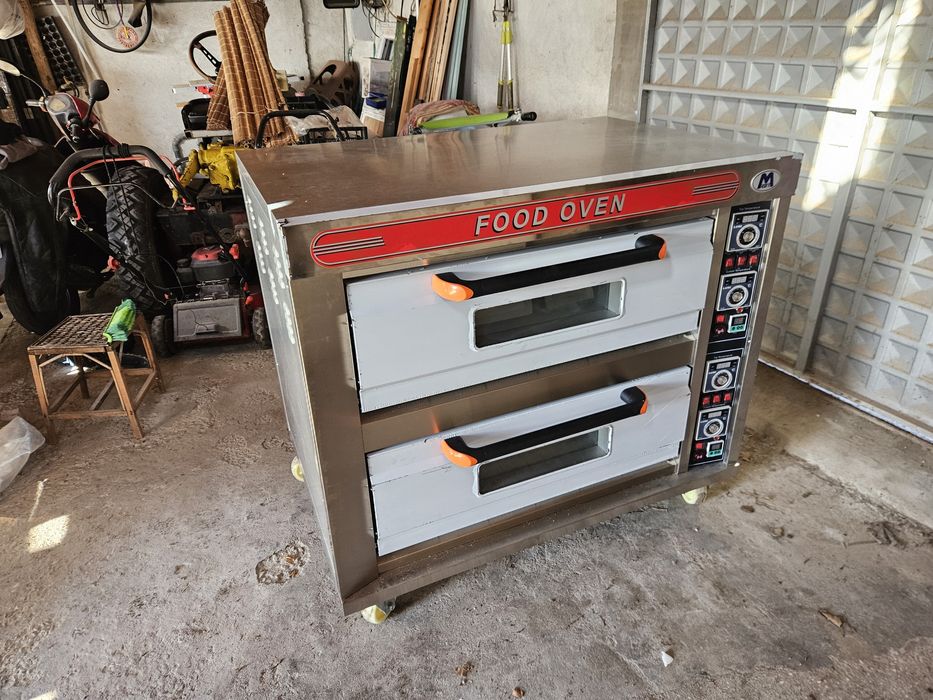 Фурна Печка за Закуски Пици Хляб със шамотни плочи отдолу Трифазна 2-к