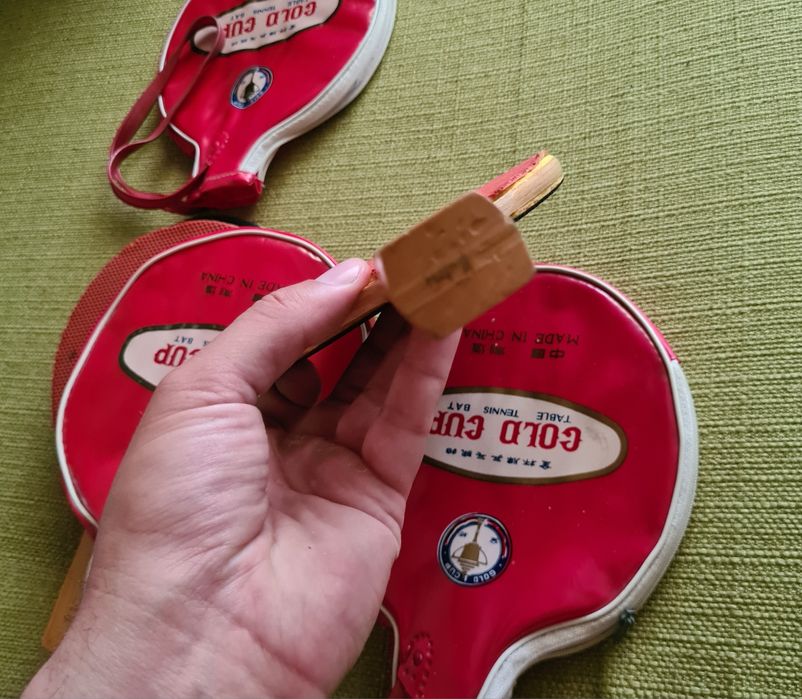 Paleta de Ping Pong Veche Colectie Gold Cup China Palete Tenis De Masa