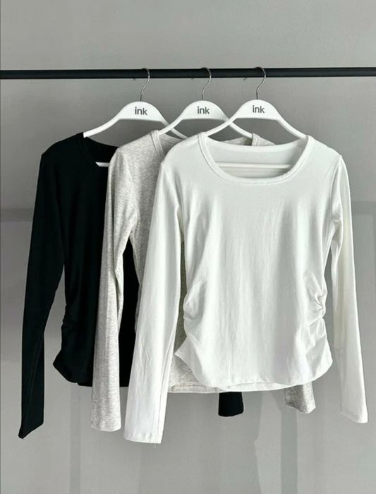 лонгслив INK Белый, светло-серый, чёрный