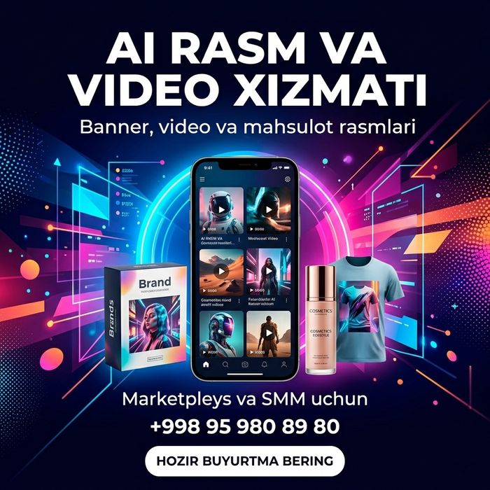 AI orqali rasm va video yaratamiz | Marketpleys va SMM uchun