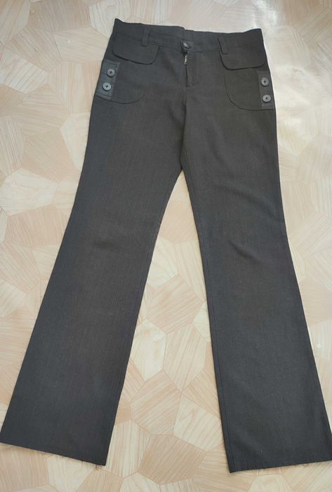 Классические тёплые чёрные брюки, размер 28