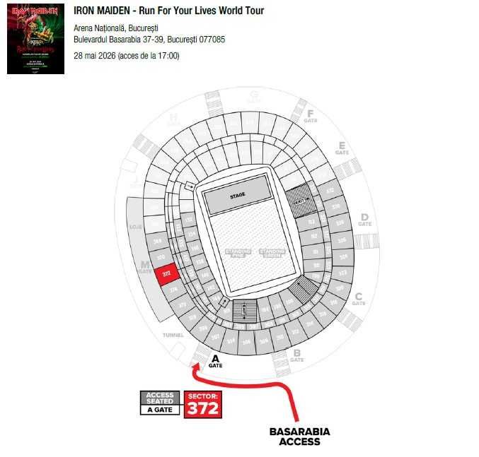 Vand 2 bilete la Iron Maiden, Arena Nationala 28 mai 2026